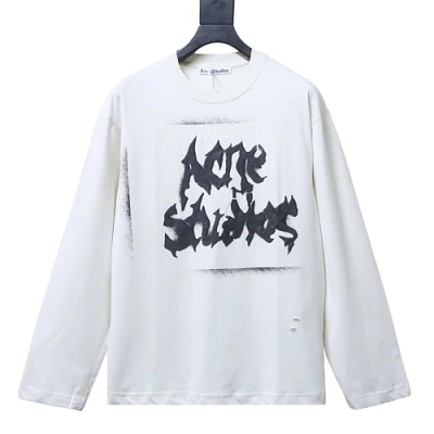 ACNE STUDIOS 26ss Gothic Printed Letter Long-Sleeve White 01