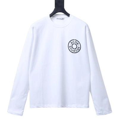 ACNE STUDIOS Circle Letter Long-Sleeve White 01