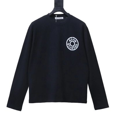 ACNE STUDIOS Circle Letter Long-Sleeve Black 01