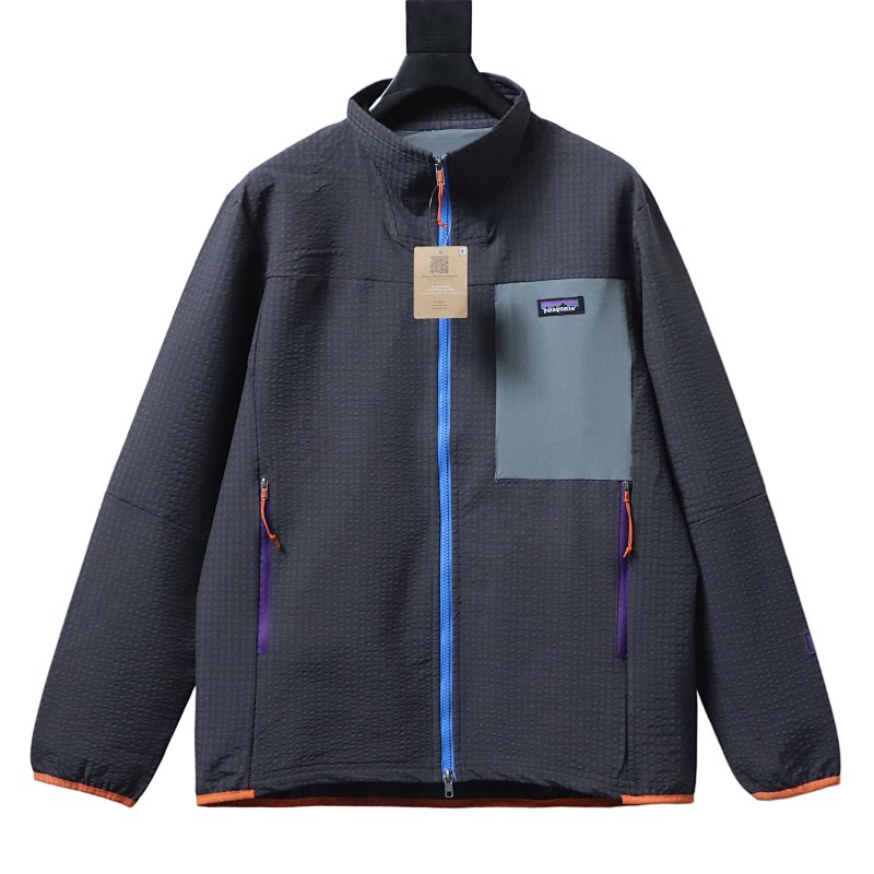 Patagonia R1 Air Zip Neck Logo Jacket Grey