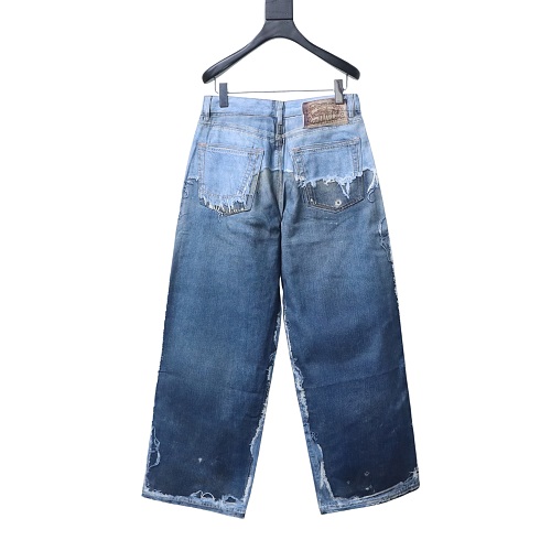 ACNE Optical illusion print distressed jeans