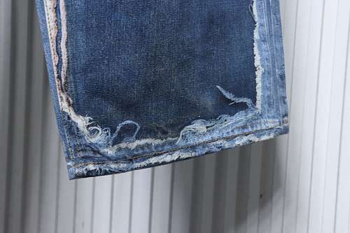ACNE Optical illusion print distressed jeans