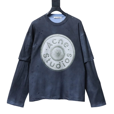 Acne Studios Distressed Sandblasted Washed Faux Two-Piece Long-Sleeve 01