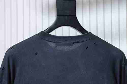 Acne Studios Distressed Sandblasted Washed Faux Two-Piece Long-Sleeve