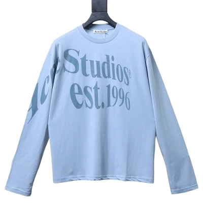 ACNE STUDIOS Letter Print Long-Sleeve Blue 01