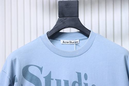 ACNE STUDIOS Letter Print Long-Sleeve Blue