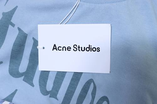 ACNE STUDIOS Letter Print Long-Sleeve Blue