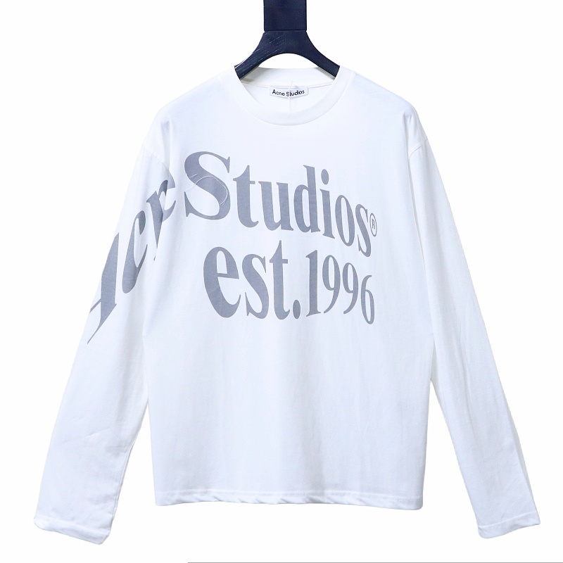 ACNE STUDIOS Letter Print Long-Sleeve White