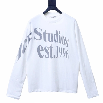 ACNE STUDIOS Letter Print Long-Sleeve White 01
