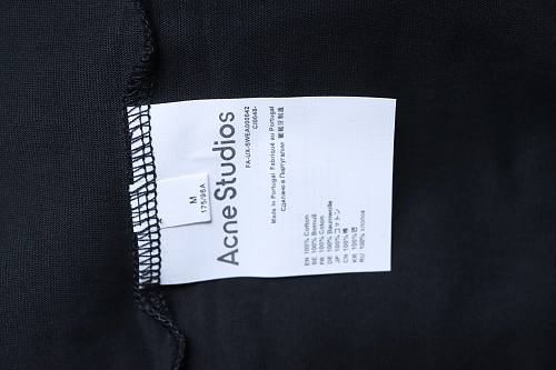 Acne Studios Pocket 1996 Letter Print Distressed T-Shirt Black