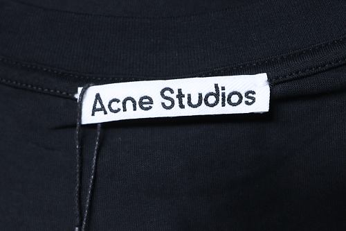 Acne Studios Pocket 1996 Letter Print Distressed T-Shirt Black