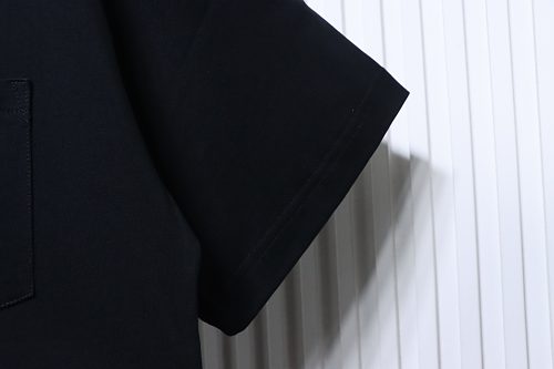 Acne Studios Pocket 1996 Letter Print Distressed T-Shirt Black