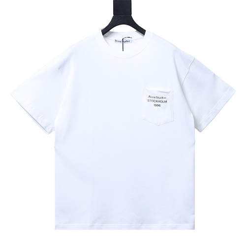 Acne Studios Pocket 1996 Letter Print Distressed T-Shirt White