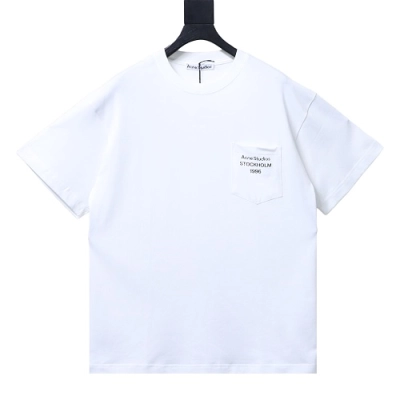 Acne Studios Pocket 1996 Letter Print Distressed T-Shirt White 01
