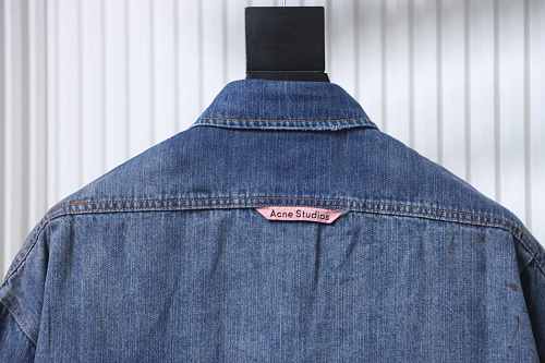 Acne Studios Splatter Distressed Washed Denim Shirt