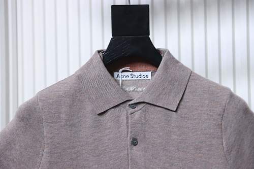 AcneStudios Faux Two-Piece Cashmere Knit Collared Polo Shirt