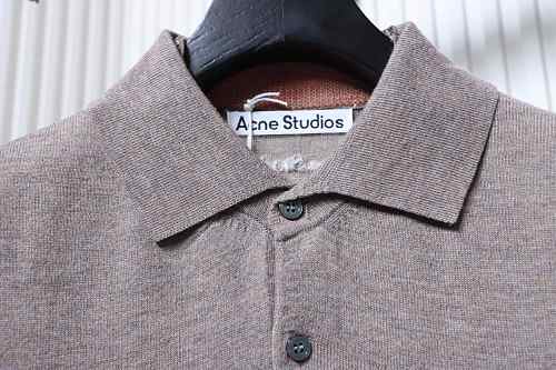 AcneStudios Faux Two-Piece Cashmere Knit Collared Polo Shirt