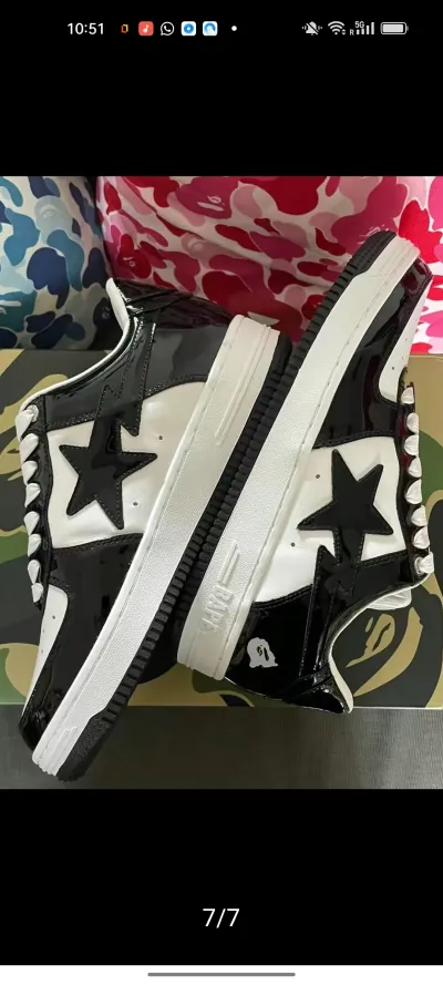 A Bathing Ape Bape Sta Low Black White 1H70-191-001 review Angelia 01