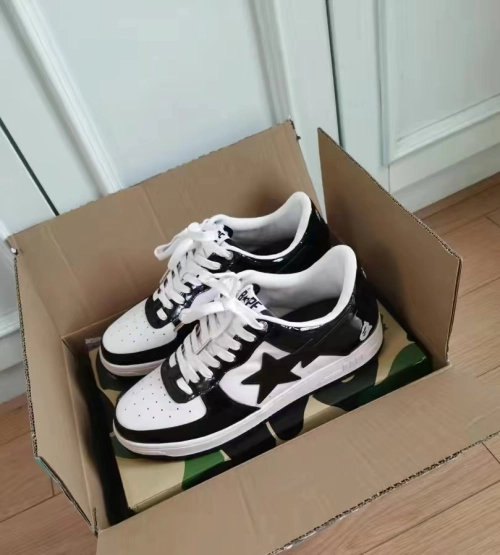 A Bathing Ape Bape Sta Low Black White 1H70-191-001 review 