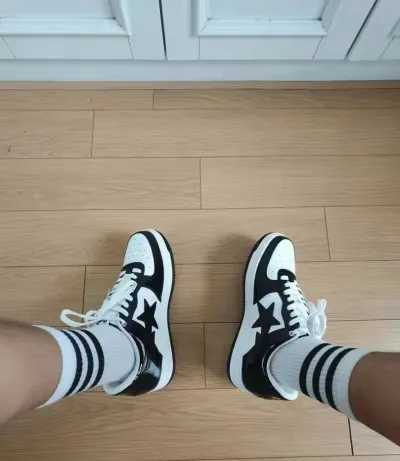 A Bathing Ape Bape Sta Low Black White 1H70-191-001 review Adelaide 01