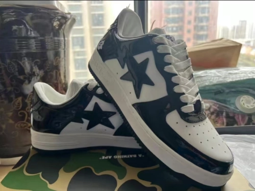 A Bathing Ape Bape Sta Low Black White 1H70-191-001 review 