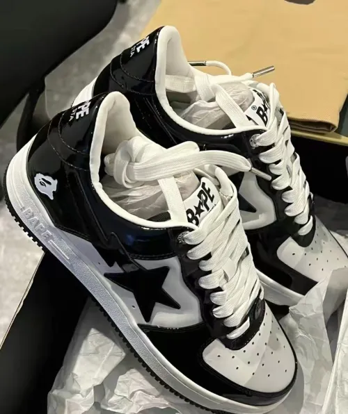 A Bathing Ape Bape Sta Low Black White 1H70-191-001 review 