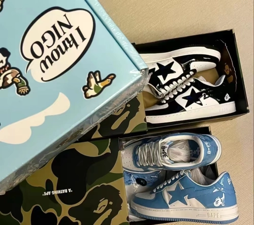 A Bathing Ape Bape Sta Low Black White 1H70-191-001 review 