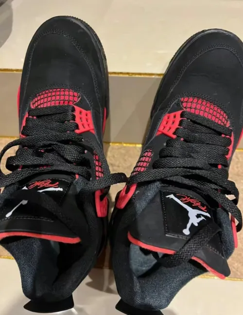 PK God Batch Air Jordan 4 Red Thunder CT8527-016 review 
