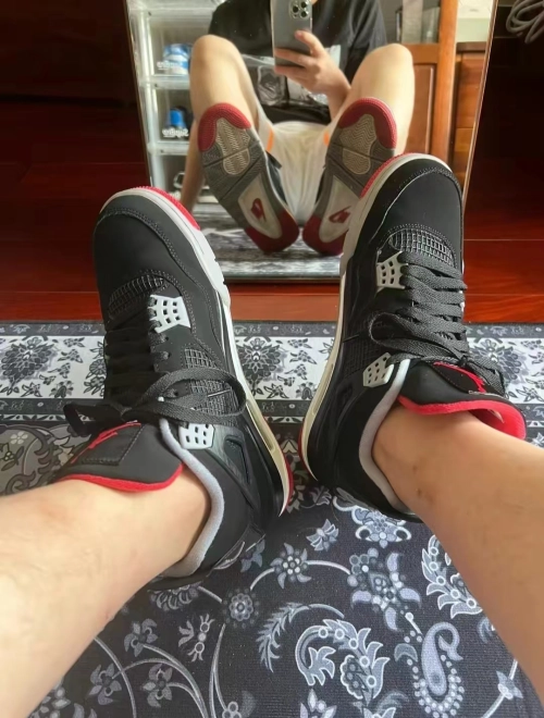 PK God Batch Air Jordan 4 Retro Bred 308497-060 review 