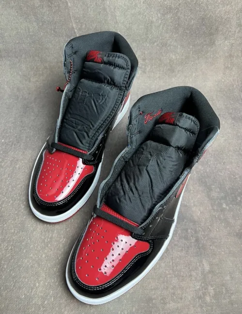 LJR Batch Air Jordan 1 Retro High OG Patent Bred  555088-063 review 