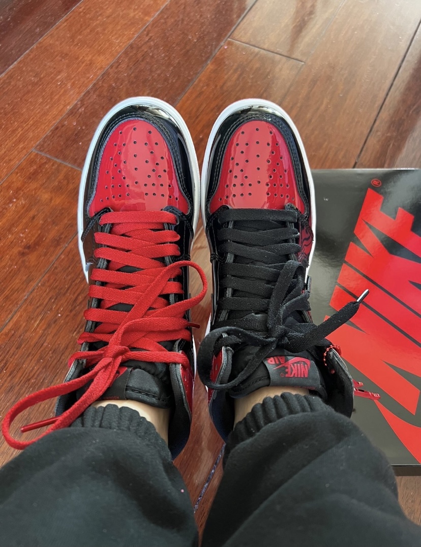 LJR Batch Air Jordan 1 Retro High OG Patent Bred  555088-063 review chloe morla 01