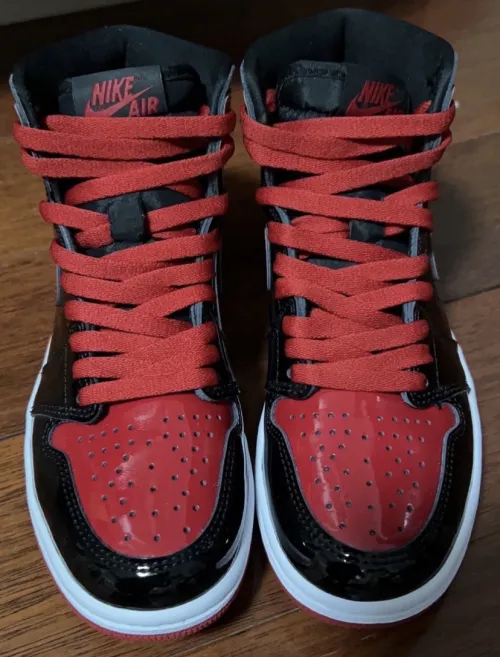 LJR Batch Air Jordan 1 Retro High OG Patent Bred  555088-063 review 