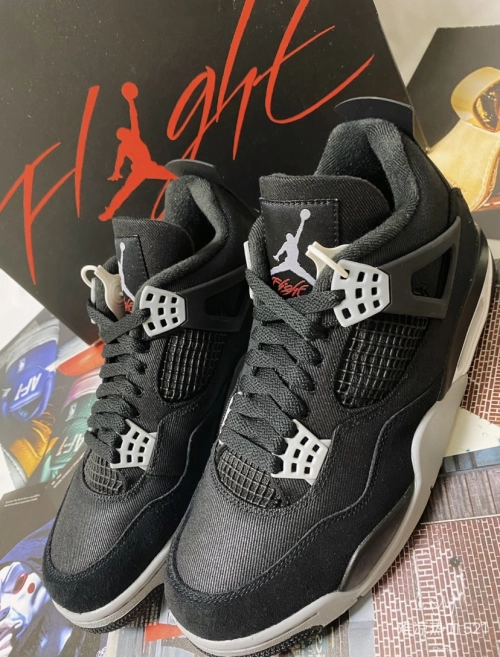PK God Batch Air Jordan 4 Retro Black Canvas DH7138-006 review 