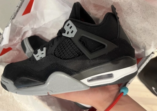 PK God Batch Air Jordan 4 Retro Black Canvas DH7138-006 review 