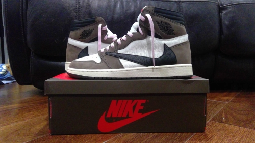 PK God Batch Travis Scott x Air Jordan 1 High OG TS SP CD4487-100 review 