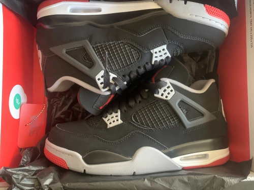 PK God Batch Air Jordan 4 Retro Bred 308497-060 review 