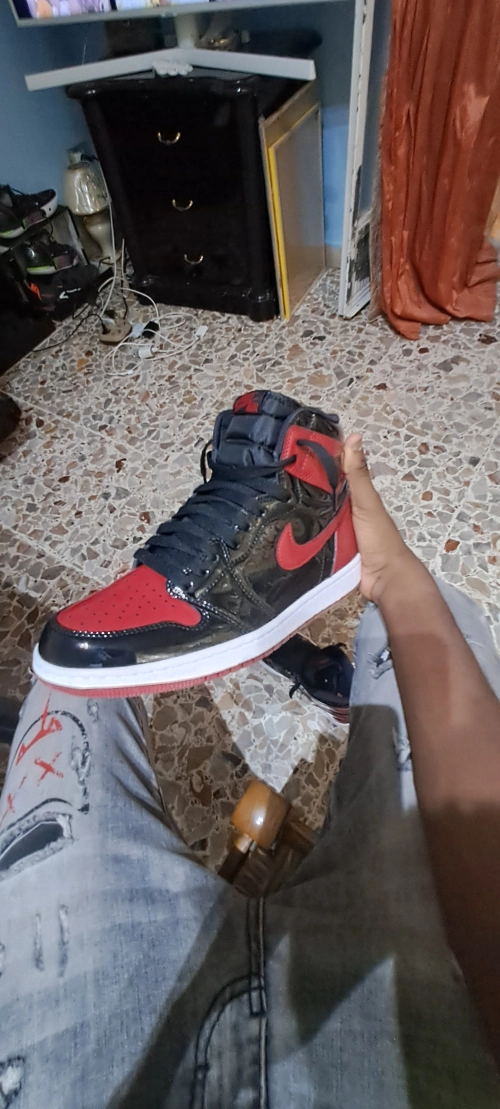 LJR Batch Air Jordan 1 Retro High OG Patent Bred  555088-063 review 