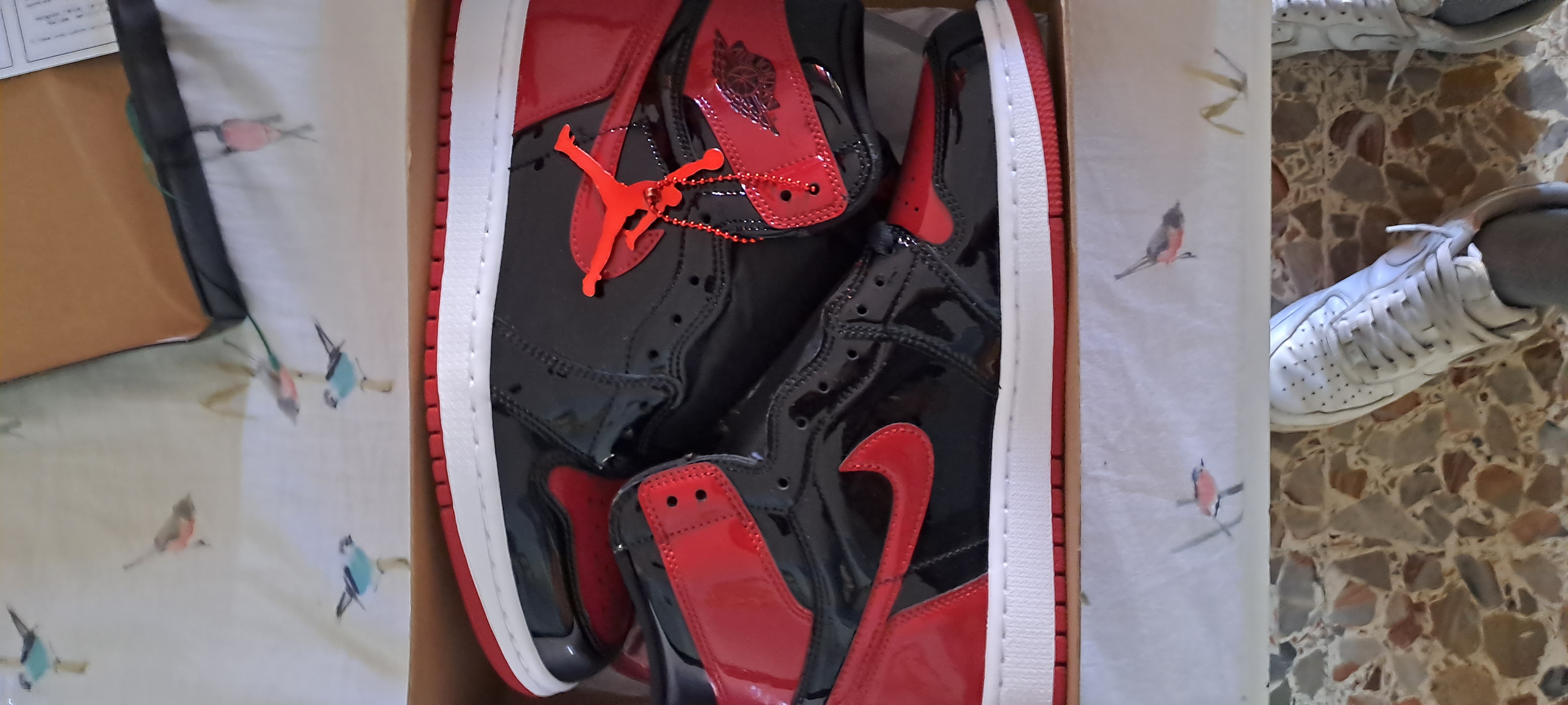 LJR Batch Air Jordan 1 Retro High OG Patent Bred  555088-063 review Justice 01