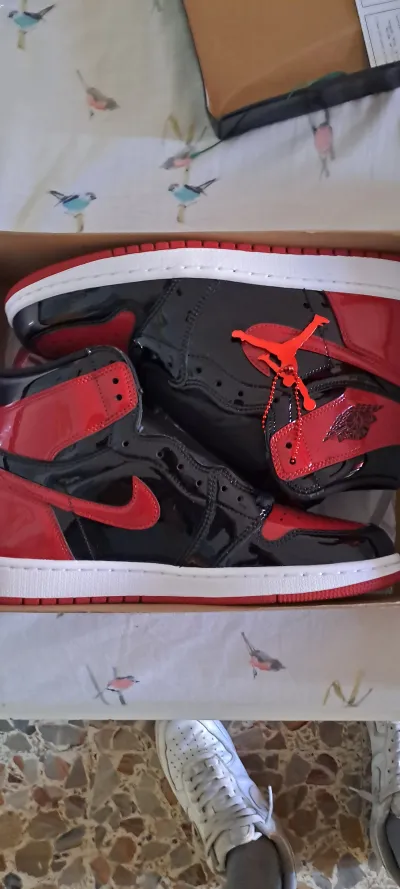 LJR Batch Air Jordan 1 Retro High OG Patent Bred  555088-063 review Justice 01