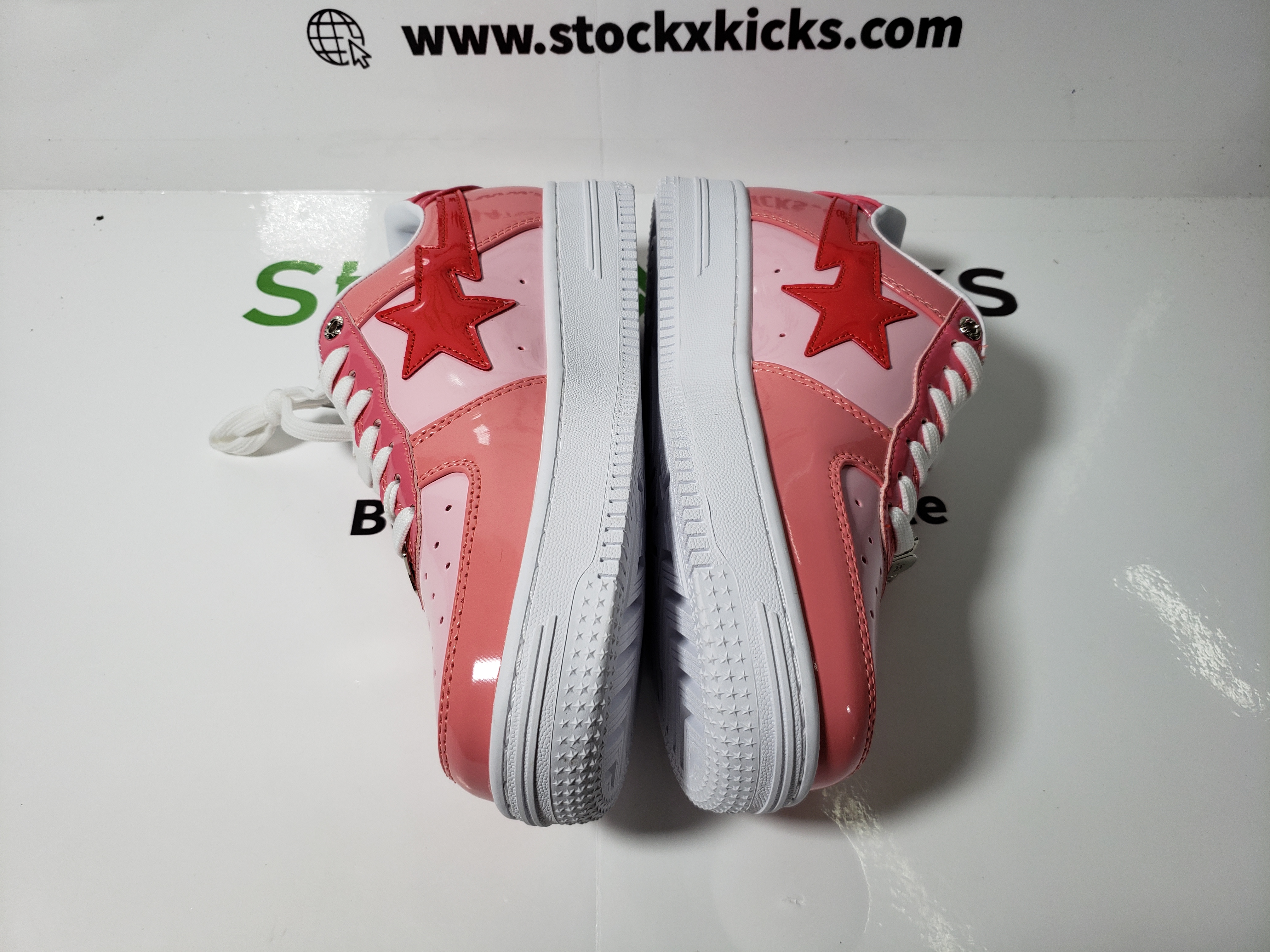A Bathing Ape Bape Sta Low Pink Paint Leather 1H2-019-1046 review Ken 00