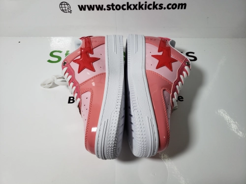A Bathing Ape Bape Sta Low Pink Paint Leather 1H2-019-1046 review 