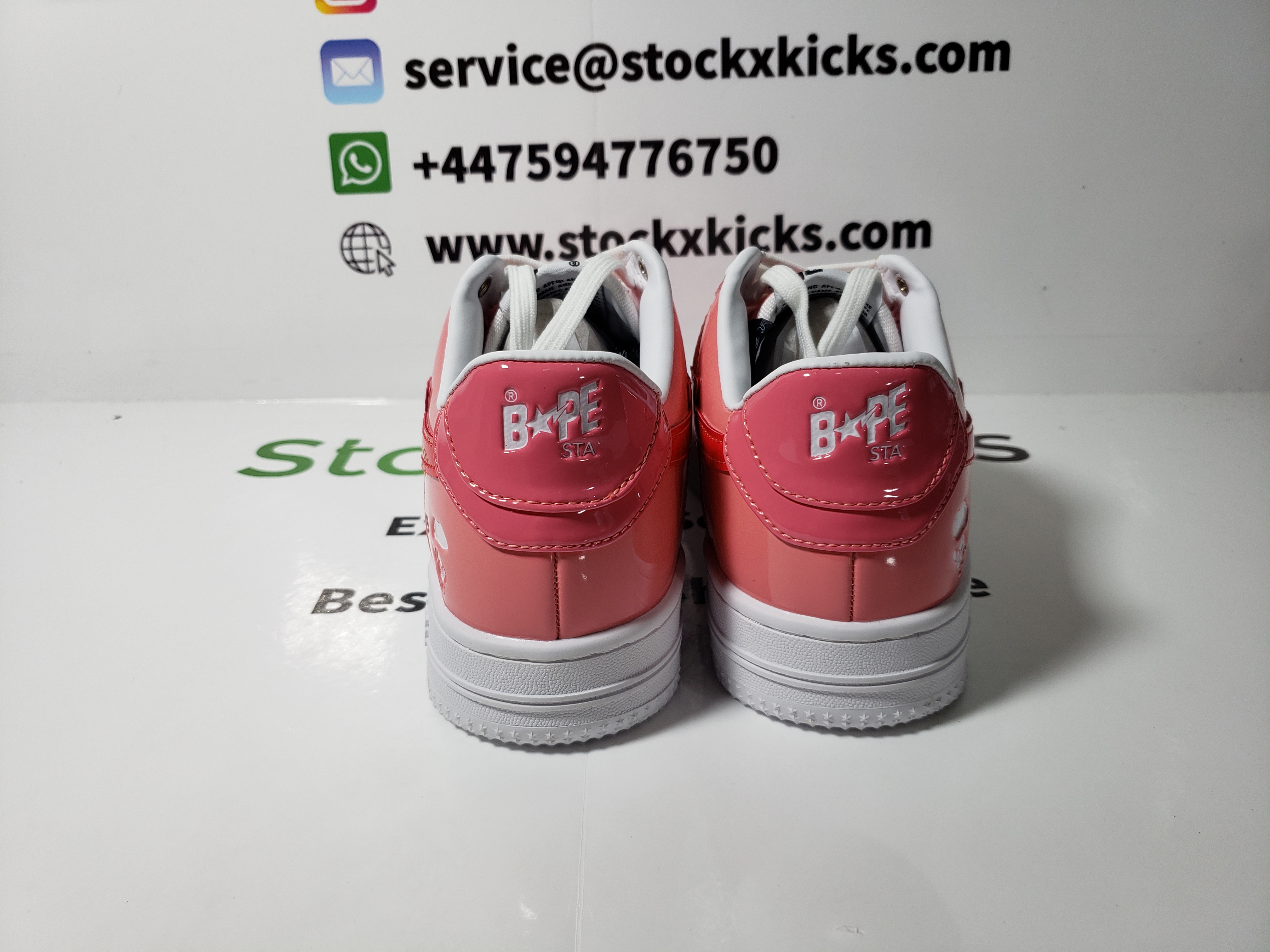 A Bathing Ape Bape Sta Low Pink Paint Leather 1H2-019-1046 review Ken 01