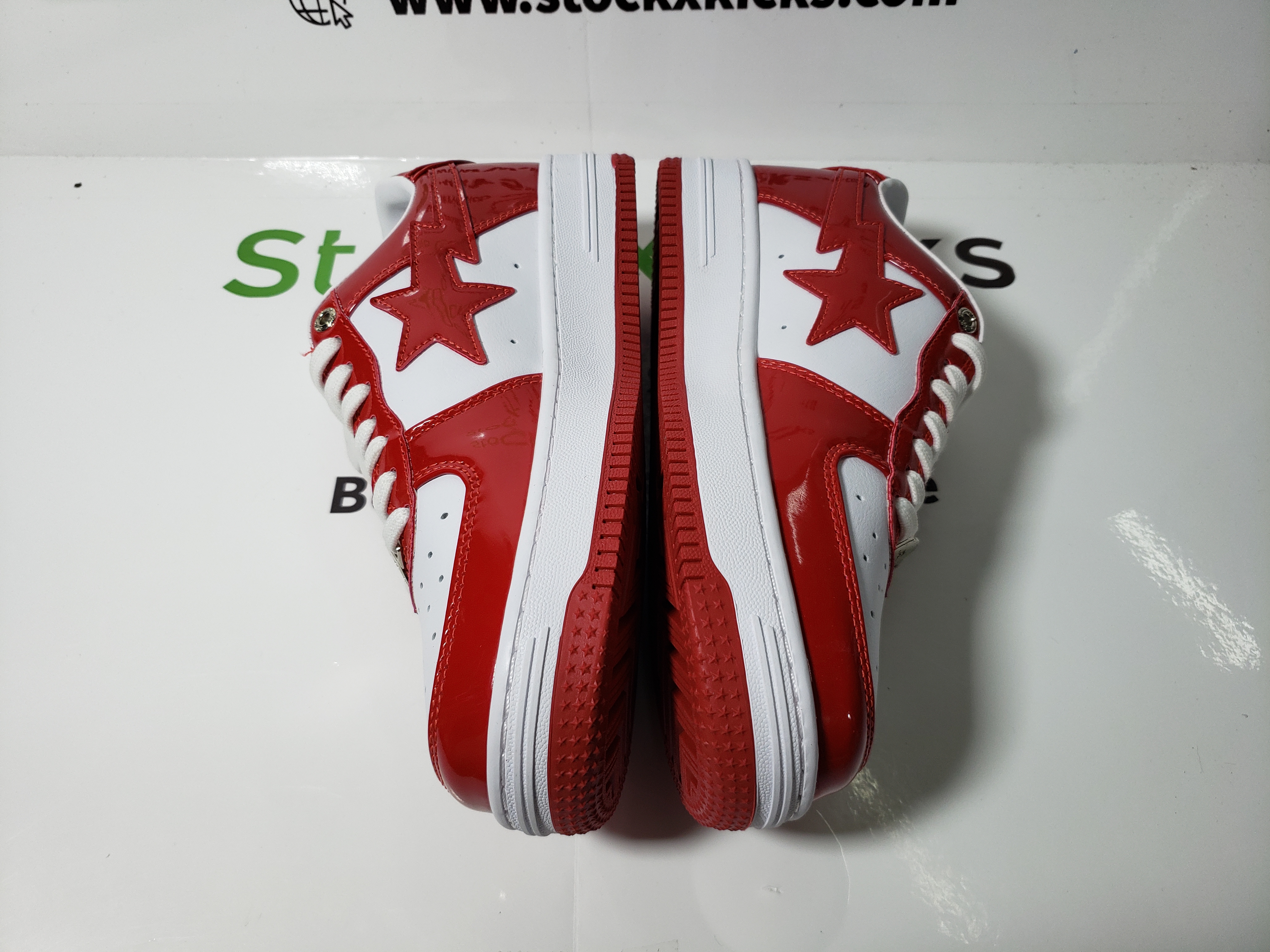 A Bathing Ape Bape Sta Patent Leather White Red (2023) 1170 191 022 review Frank 00