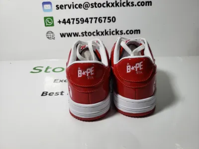 A Bathing Ape Bape Sta Patent Leather White Red (2023) 1170 191 022 review Frank 01