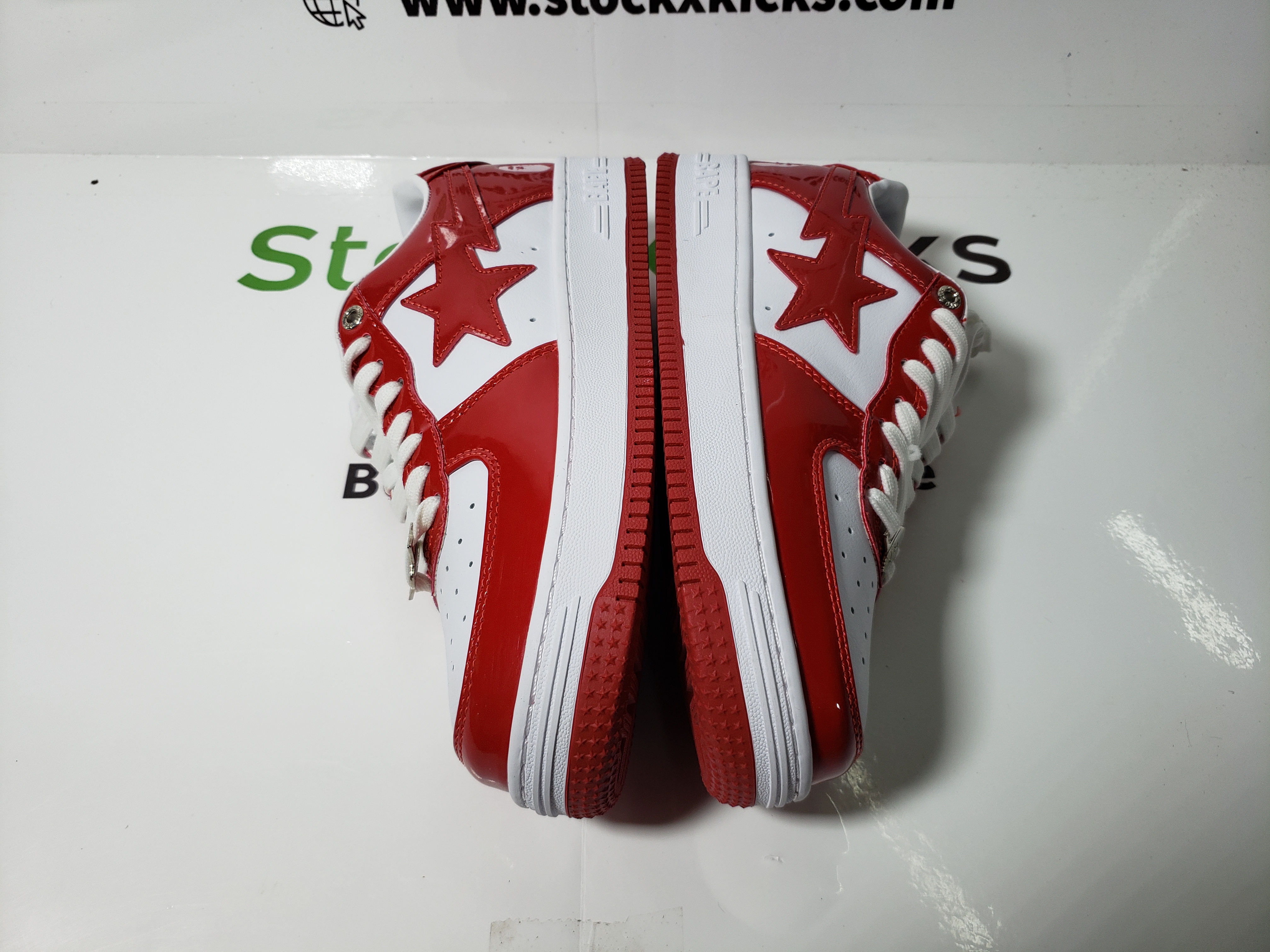 A Bathing Ape Bape Sta Patent Leather White Red (2023) 1170 191 022 review Frank 02