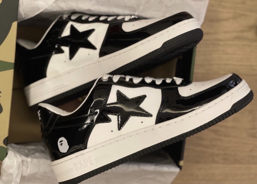 A Bathing Ape Bape Sta Low Black White 1H70-191-001 review Saschillov Garcon
