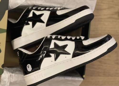 A Bathing Ape Bape Sta Low Black White 1H70-191-001 review 
