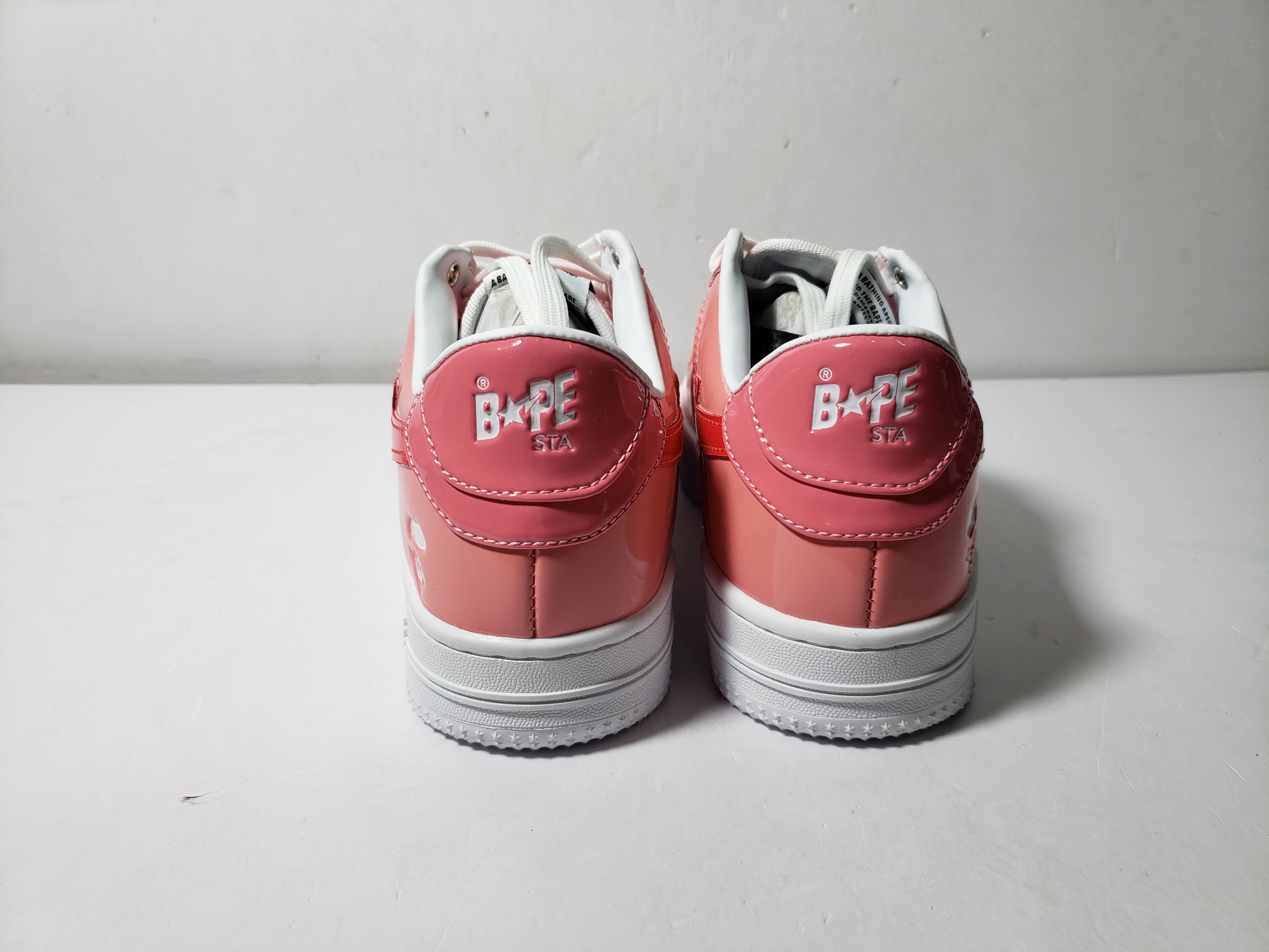 A Bathing Ape Bape Sta Low Pink Paint Leather 1H2-019-1046 review stockxkicks 01