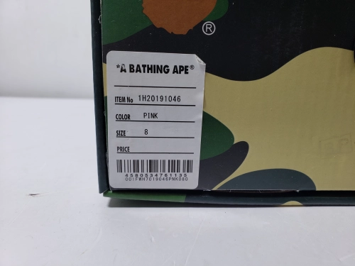A Bathing Ape Bape Sta Low Pink Paint Leather 1H2-019-1046 review 