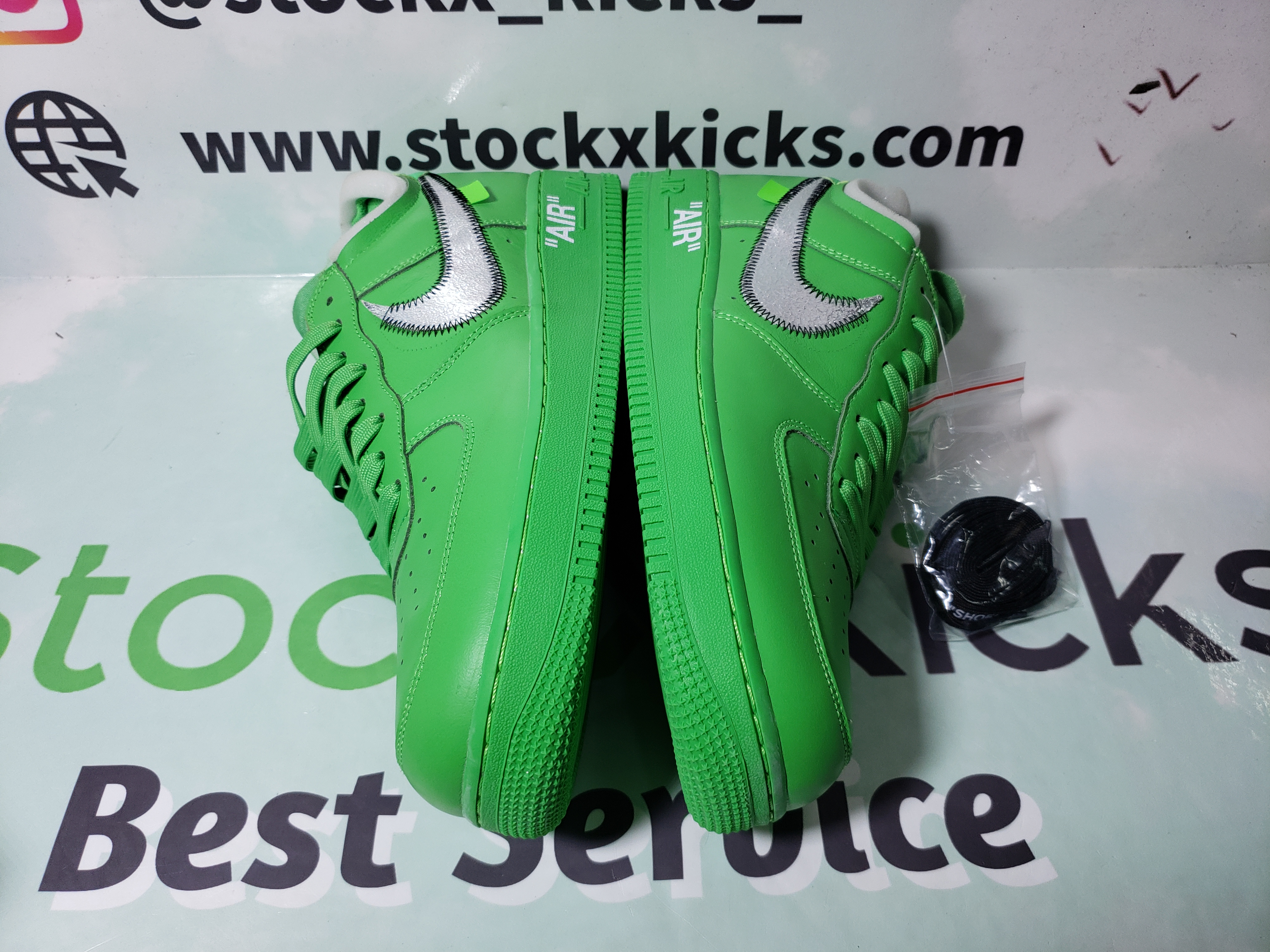 PK God Batch Nike Air Force 1 Low Off-White Light Green Spark DX1419-300 review stockxkicks 04